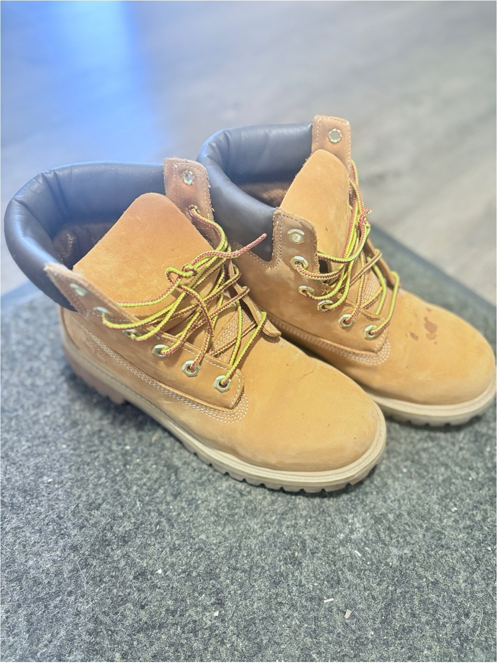 Kids Tan Work-Style Boots with Padded Collar